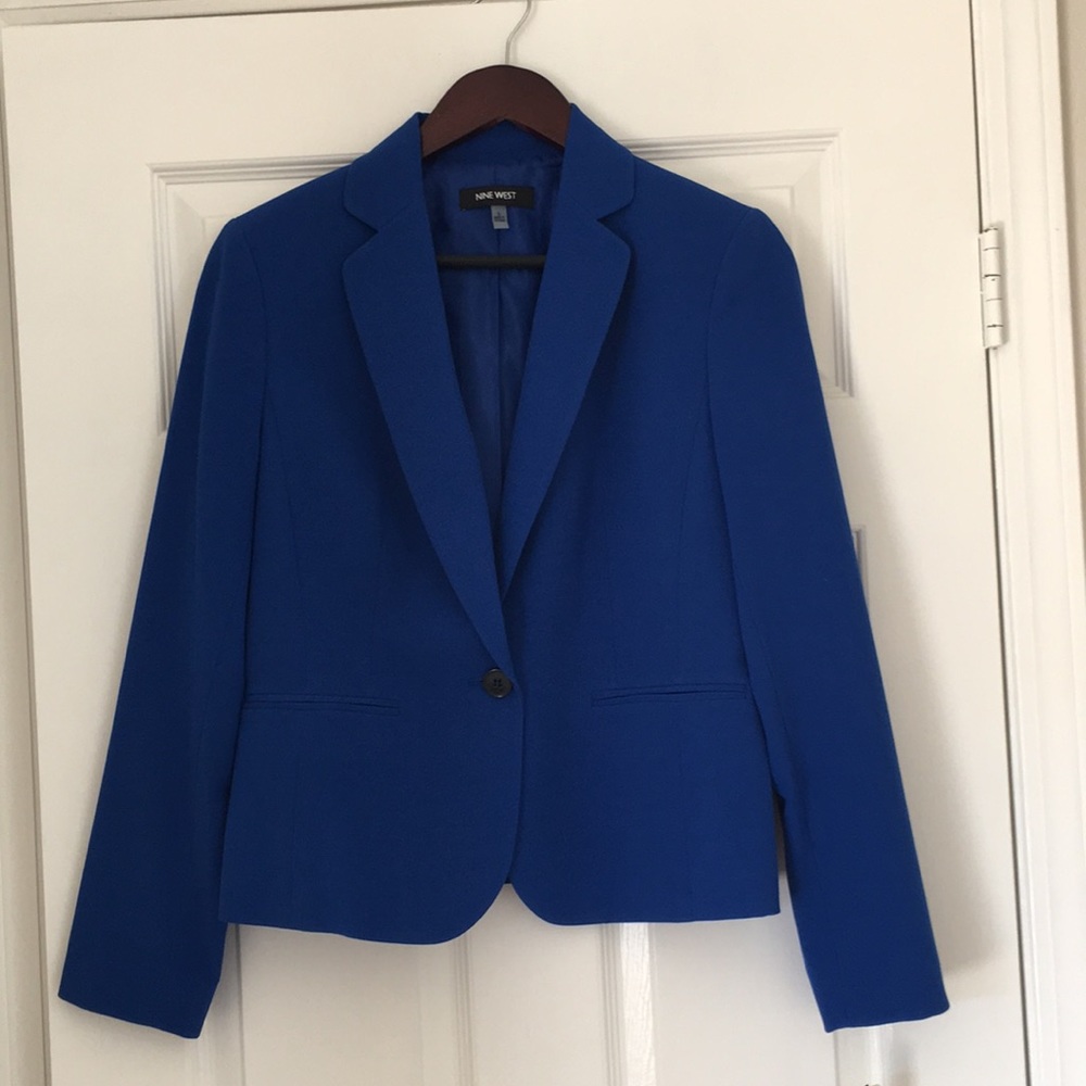 NWT Nine West Stretch Jacket in Deep Blue